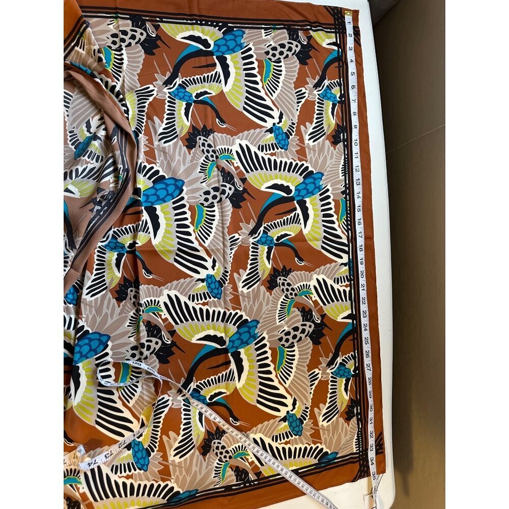 TEREA Women's Standard Aniyah Crane Print Silky Scarf multiple ways to wear NWT - Picture 8 of 8